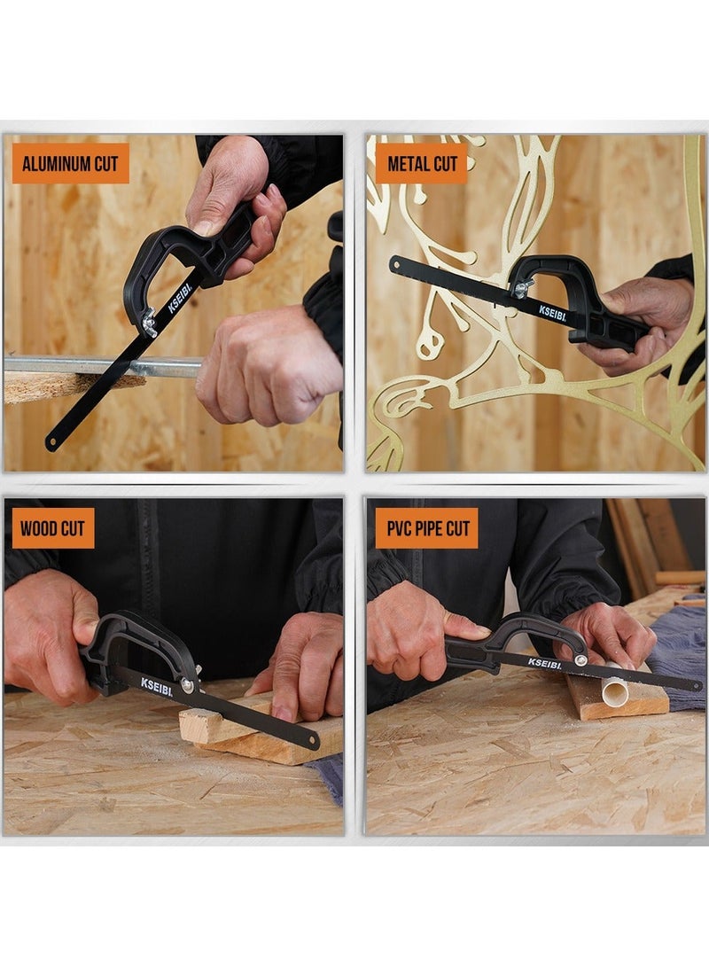 KSEIBI 12 Inch Mini Hand-Held Hacksaw, Metal Cutter Hand Hacksaw for Woodworking, Handicraft, DIY Jops, Suitable for Cutting Wood, Metal, Plastic, PVC Pipes and More. - Image 5